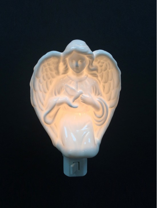 Porcelain Angel with Dove Night Light with Gift Box